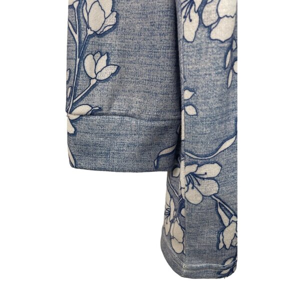 Love U Dear Womens Size Large Blue & White Floral Hoodie - Picture 4 of 10